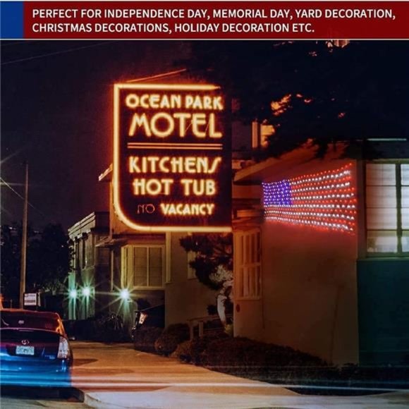 American Flag Lights 420 Waterproof LED US Flags Light for 4th of July Memorial - Picture 3 of 7